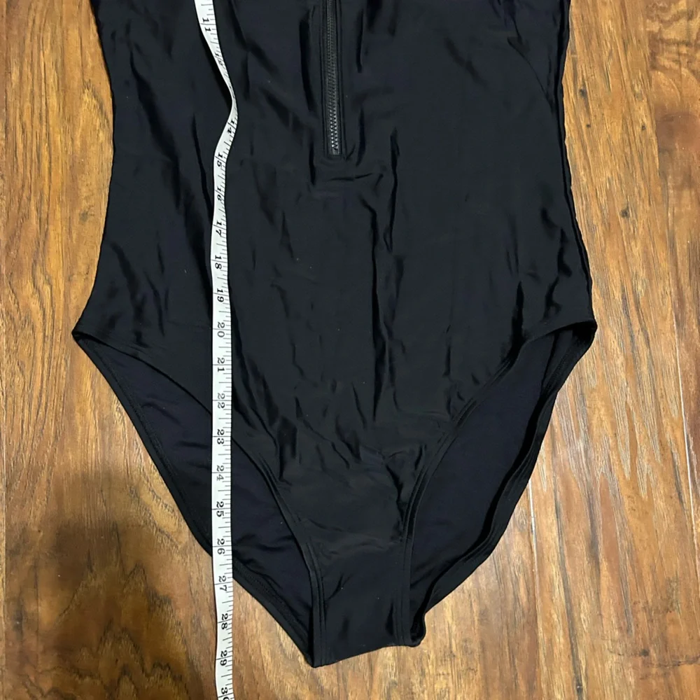 Quince Italian Zip-Front One-Piece Swimsuit in Black Women’s Size Large NWT - Picture 5 of 11